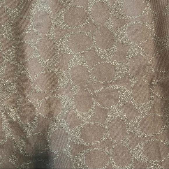 NWT Coach Metallic Taupe/ Gold Signature C Shawl, Large - Picture 4 of 5
